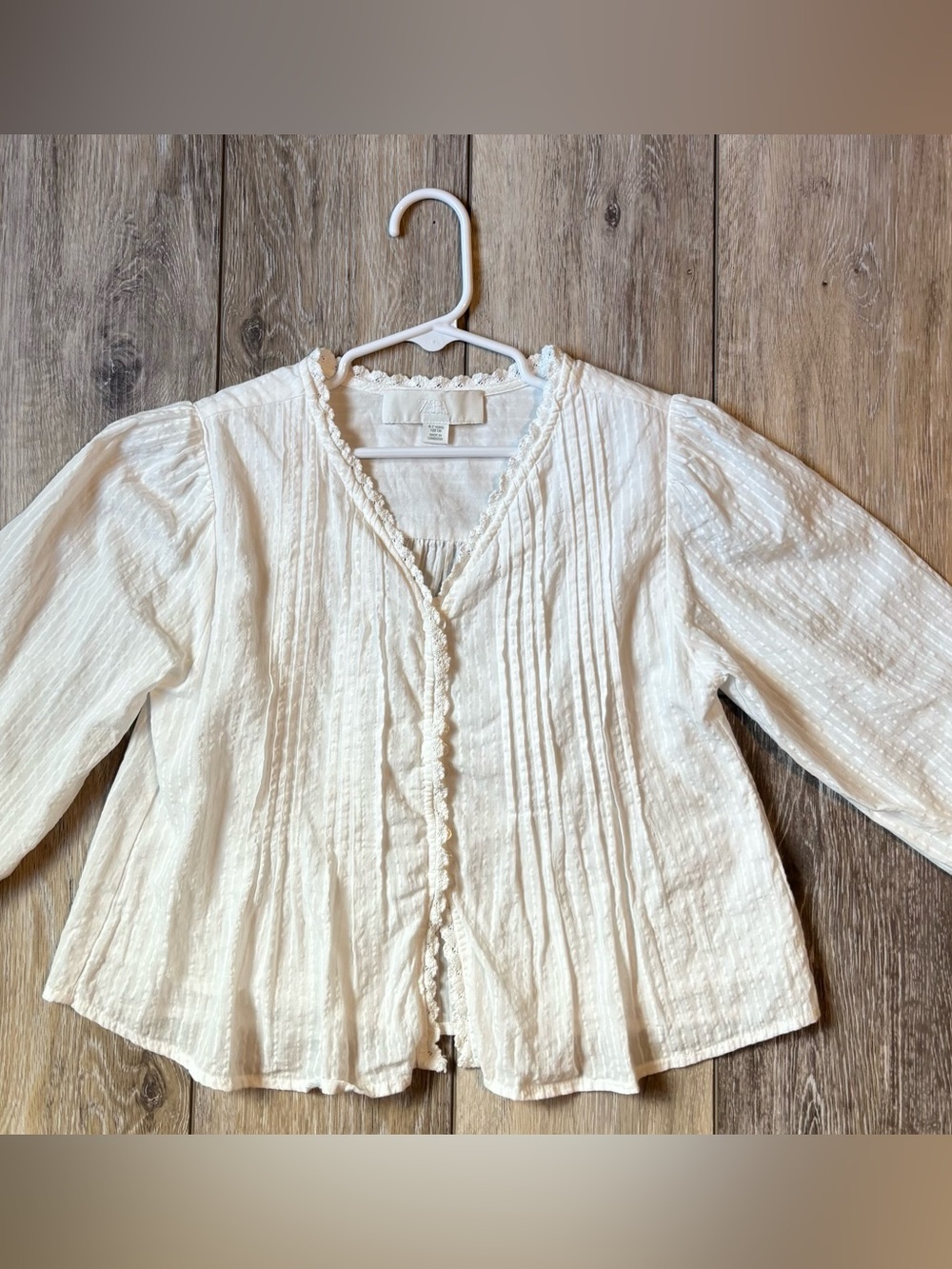 ZARA Kids Girls White Textured Top Size 6/7